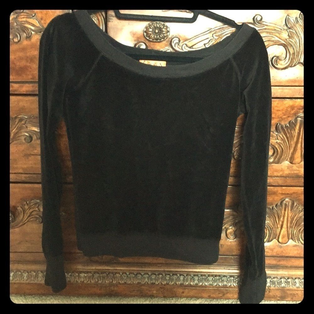 Juicy Black Velour Top